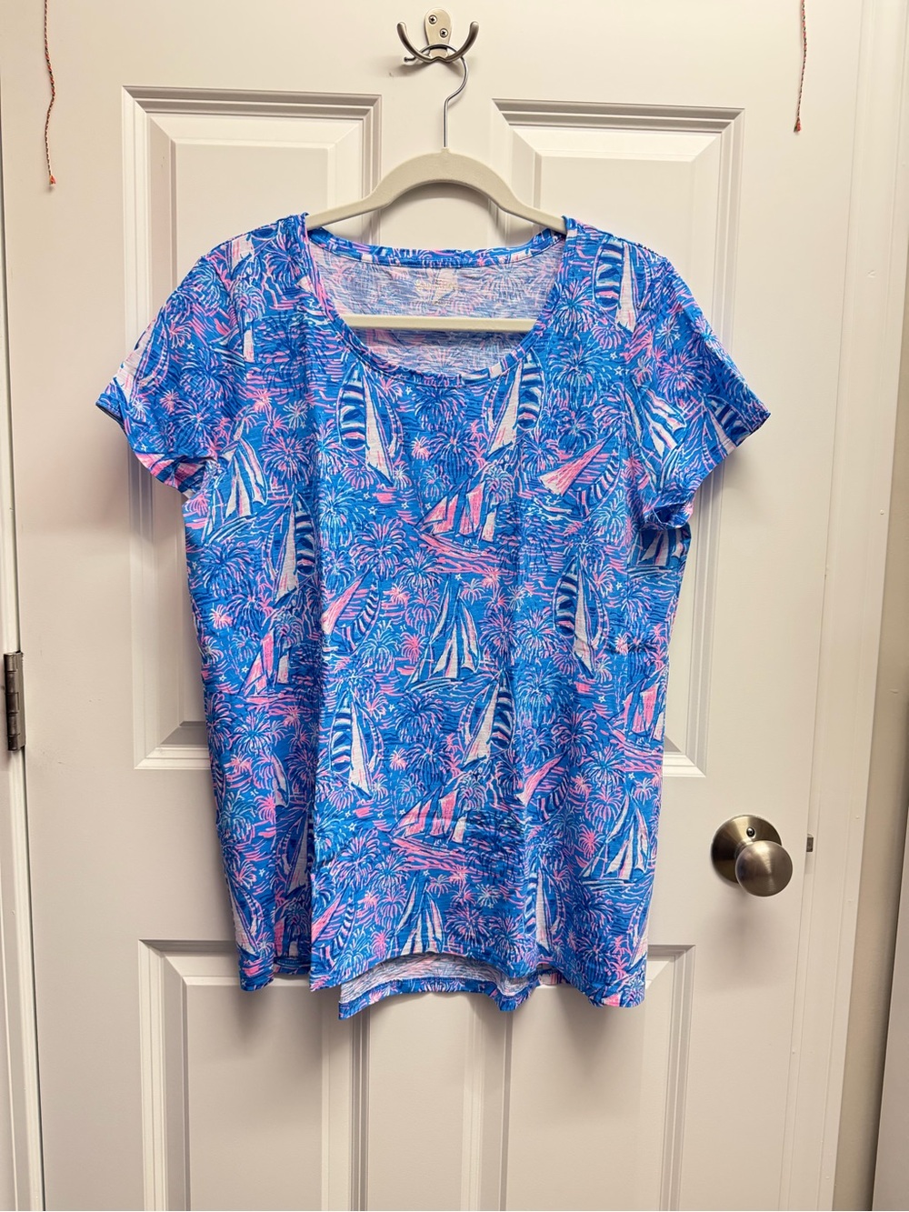 Lilly Pulitzer patriotic tshirt size XL Boca blue Sailabration